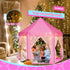 Monobeach Princess Castle Play Tent for Girls - Large 55'' x 53'' Playhouse with Star Lights for Indoor and Outdoor