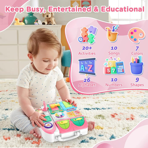 1+ 1-2, 1st 1+ Montessori Toys for Year Old Girl Gifts, Busy Board Educational Toddler Toy Age First Christmas Birthday