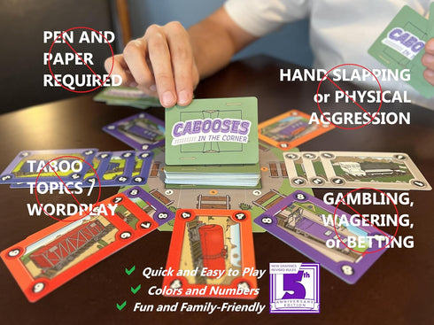 Easy, Fun, Educational Family Friendly Train Building Card Game - 2-5 Players, Ages 7+