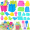 Beach Toys for Toddlers, Sand Castle Toys with 3 Buckets, 4 Shovels, Mesh Bag & Sand Molds for Kids Age 3-10