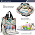 YANENDIE Backpack, Backpack Backpack Floral Theme Diaper Bag Unisex Travel Baby Diaper Bags with Stroller Straps