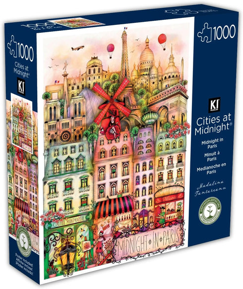 KI Puzzle 1000 Piece Puzzle for Adults - Madalina Tantareanu Cities at Midnight: Paris Art Jigsaw 27x20