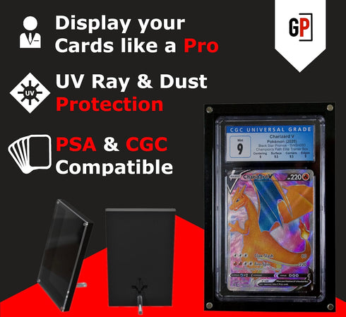3-Pack Special PSA & CGC Graded Card Display Frames - Wall Mountable Clear Acrylic Cases for Sports & Trading Cards