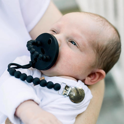 Ryan & Rose Cutie PAT Pacifier Teether - Slant Design in Black