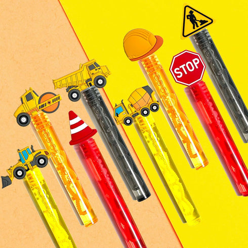 QZCPGP Favors,24Pcs Construction Party Construction Bubble Wands for Kids Birthday Party Supplies,Baby Shower Prizes
