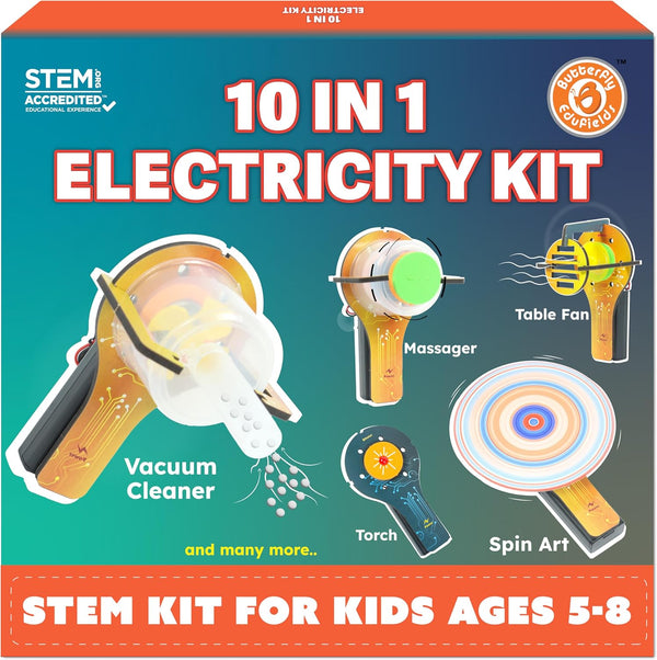 Butterfly EduFields STEM Kit 10-in-1 Science Experiments & Projects for Kids Ages