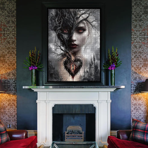 BBOLDIN 1000 Magic Women Heart Puzzles for Adults Pieces, Fantasy Puzzle Tree of Life Key Demon Angel Jigsaw Puzzles