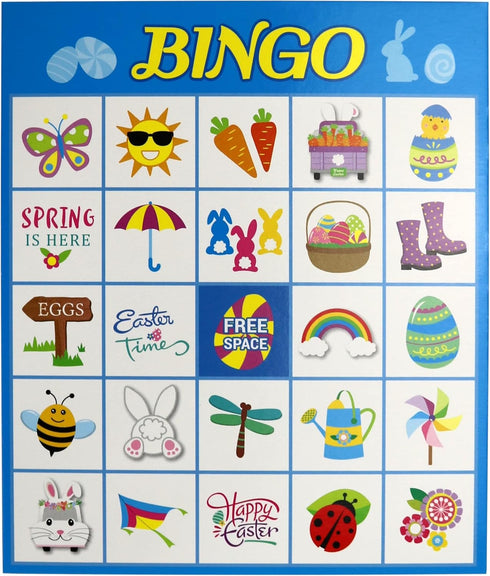 Iconikal Easter Bingo and Pin The Nose on The Bunny Game Set for 32 Players