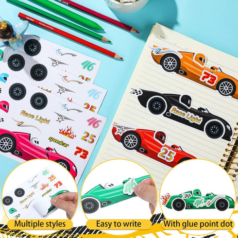 36 Geyee Sheets Car Stickers for Your Kids Make Your Own Stickers Car Themed Birthday Party Decor Racing Gifts Party