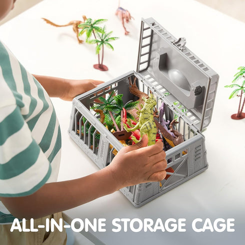17 3-5, JOYIN Dinosaur Toys with Activity Play Mat & Storage Cage, PCS Realistic Dinosaur Figures & Trees for Toddlers