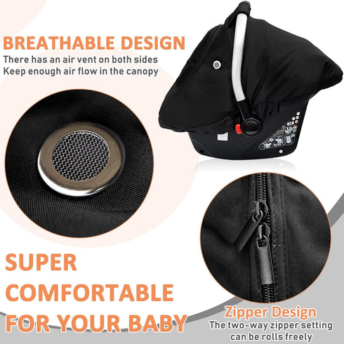 MARLIFER Cozy Waterproof Winter Baby Car Seat Cover, Carseat Cover Boys, & Warm Cover, Infant Car Seat Canopy