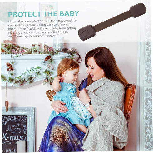 4pcs Babyproof Drawer Locks: Childproofing Safety Straps for Cupboard, Oven Door, Dishwasher, Brown Cabinet Locks