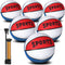6 Pack Mini Basketball with Pump, 7 Inch Size Inflatable Toy Basketball, Red White and Blue for Teens and Beginners