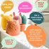 Mold Free Silicone Bath Toys, Baby Bath Toys for 6-12 Months, Non Toxic Infant Bathtub Toy, Dishwasher Safe