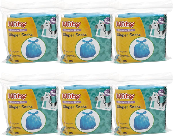 Nuby Diaper Disposal Bags for Baby - (6-Pack) 50 Count Disposable Bags