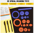 Chivao Spiral Art Gear Geometric Ruler Spiral Circle Template for Drawing Plastic Template Ruler Drawing Toys Spiral Curve Stencils with Pens Paper for Drawing DIY Art Crafts Sketch (Elegant)