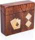 Unique Birthday Gift Ideas - Handcrafted Classic Wooden Playing Card Holder Deck Box with Premium 'Ace' Cards