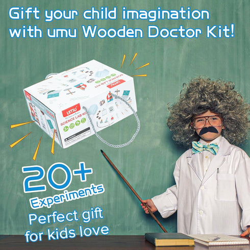 umu Kids Science Experiment Kit, Doctor Dress Up for Kids Ages 3-5, Scientist Costume Role Play Gift for Boys Girls