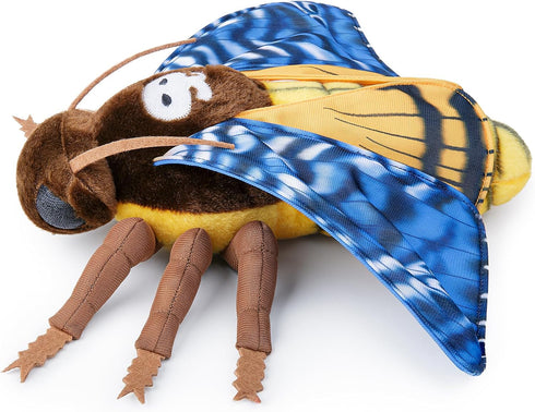 Death's-Head Hawkmoth Plush Toy, Giant Blue Death Hawk Moth Stuffed Animal 26in, Unique Plush Gift Collection