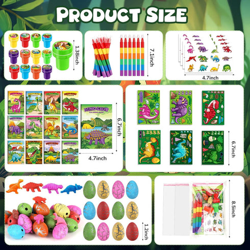 84Pcs Set BenLouis Dinosaur Party Favors Dino Theme Coloring Books Crayons Sticker Bulk for Kids Jurassic Birthday