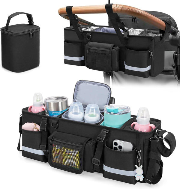 GRAOSO Parent Console Stroller Organizer Compatible with WONDERFOLD W4, with Four Insulated