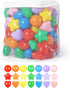 200 Star Ball Pit Balls Hearts for Toddlers, Phthalate Free BPA Free, 7 Bright Colors with Storage Bag