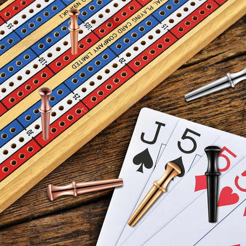 200 4 1/8 Pieces Metal Cribbage Board Pegs Colors Bulk Crib Pegs Fit Holes with Drawstring Storage Pouch, Tapered