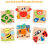 Coogam Wooden Jigsaw Puzzle Set, 6 Pack Animal Shape Montessori Toy for Early Learning Gift Game