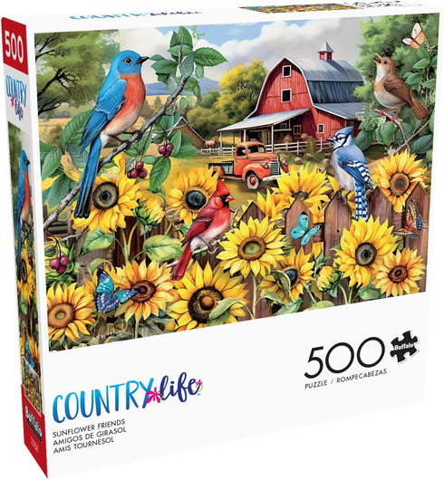 Buffalo Games - Tom Wood - 500 Piece Jigsaw Puzzle for Adults - Sunflower Friends - Perfect for Game Nights