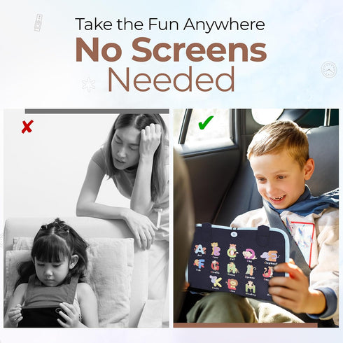 Busy Book for Toddlers - Montessori Busy Board with Sensory Activities for Learning Fine Motor Skills, Travel Toys