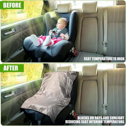 2 BBTO Pcs Car Seat Sun Shade Cover Car Seat Cooler Toddler Cover Heat Protector Reflective Baby Keep Baby Cool
