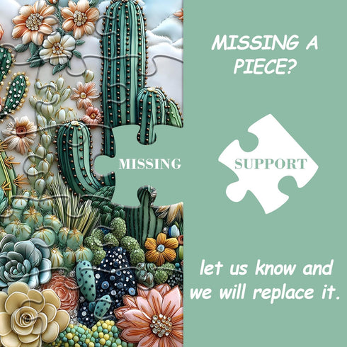 PICKFORU Puzzle1000 Cactus Puzzle for Adults, Unique Succulent Flower Plant Puzzle, Floral Nature Art Pieces