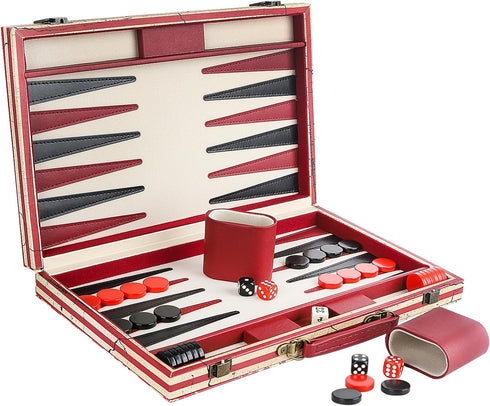 Backgammon Set - American Flag Design Classic Board Game for Family Game Night or Friends Party