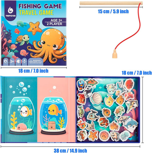 Magnetic Fishing Game for Kids 3-8 - Perfect Travel Toy for Toddlers, Fun Road Trip & Airplane Activity Essentials