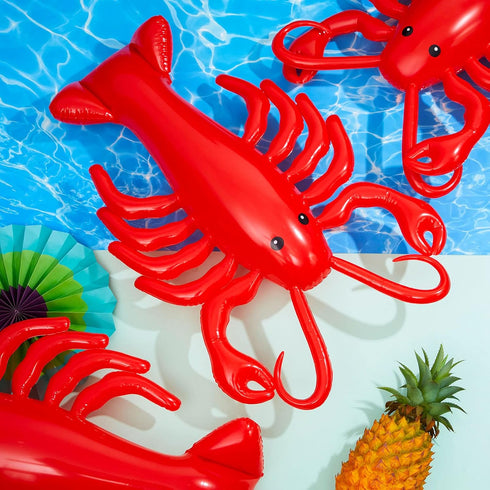 3 20 Inches Juexica Pcs Inflatable Lobsters Blow up Crawfish Party Decorations Crawfish Boil Decorations Aquatic Animal