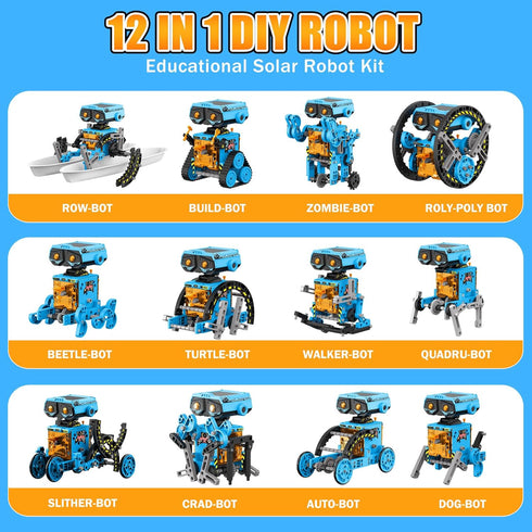 12 1 8-12, 8 9 10 11 12 13 AESGOGO in STEM Solar Power Robots Toys for Boys Age DIY Educational Science Building