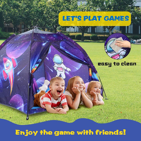 Space World Kids Play Tent - Foldable Pop Up Spaceship Tent for Indoor Outdoor Play, 47 * 47 * 41, Purple Blue