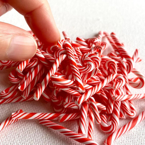 Aorvoras (20PCS) Miniature Candy Canes, Peppermint Embellishments, Non-Edible Tiny Mini Small Christmas Craft