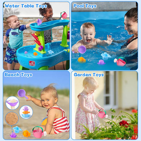 1-3 2-4 1+ 5 Fajiabao Baby Bath Toys for Kids Ages Toddler Bath Toys Mold Free for Bathtub Sand Beach Pool Water Toys