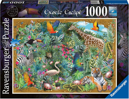 Ravensburger Exotic Escape Jigsaw Puzzle - 1000 Unique Pieces with Softclick Technology | Vibrant Jungle Imagery | Durable, Glare-Free Pieces | Ideal for Adults and Kids Aged 12+