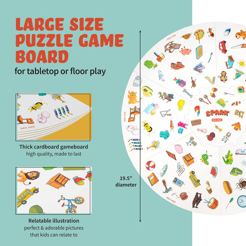 Matching Game Preschool Board Games - 2-in-1 Picture Cards, Educational Games for Kids 3 and Up