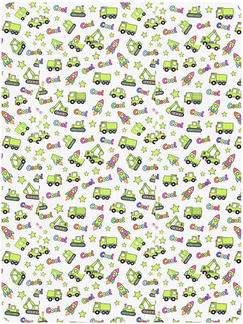 miaozhen 1 Pack 52x28 Cotton Baby Crib Sheets for Boys Girls Soft Breathable Cool Cars Rainbow and White Toddler