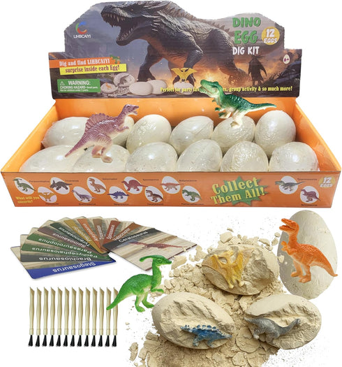 Dino Eggs Dig Kit 12Pcs Dinosaur Excavation Bricks Toys Archaeology Science STEM
