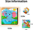 Wooden Animals Block Puzzles for Kids Ages 2-4 with Book, Educational Interactive Toys Gift for Boys and Girls