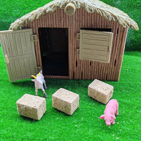 16pcs 1.18X0.79X0.79in LOGOFUN Mini Hay Bales Miniature Hayrick Mini Haystack Decoration Miniature Hay Blocks