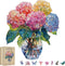 200 Pieces Flowers Wooden Puzzles for Adults, Hydrangea Unique Shaped Wooden Jigsaw
