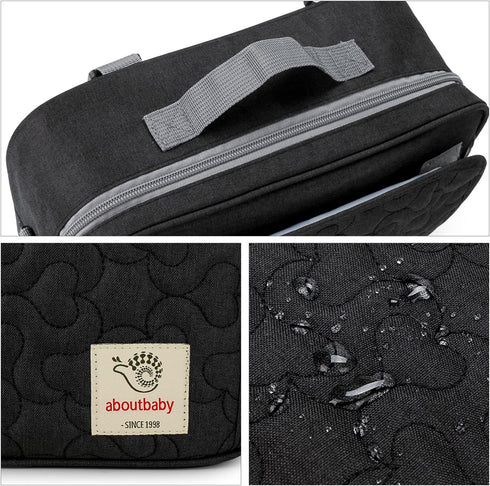 MOMIGO Stylish Baby Stroller Diaper Bag - Versatile Tote for Diapers, Wipes & Toys (Black Floral)