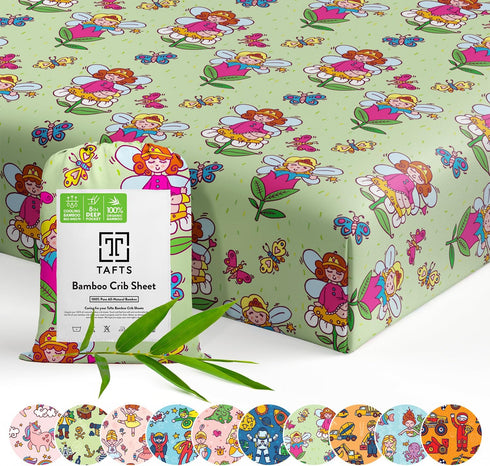 Tafts 100% Viscose Fitted Crib Sheets, Girls, Boys & Unisex, 8 Inch