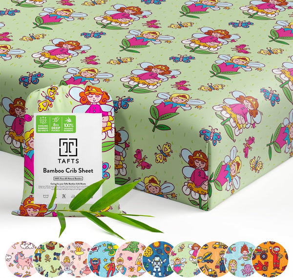Tafts 100% Viscose Fitted Crib Sheets, Girls, Boys & Unisex, 8 Inch