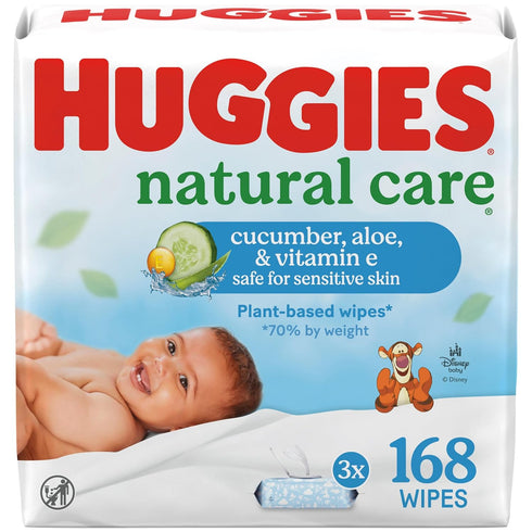 Huggies Natural Care Cucumber, Aloe and Vitamin E Baby Wipes, Hypoallergenic, Scented,